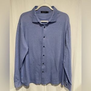 Men’s BUGATCHI size XXL Blue Cotton Long Sleeve button up casual shirt
